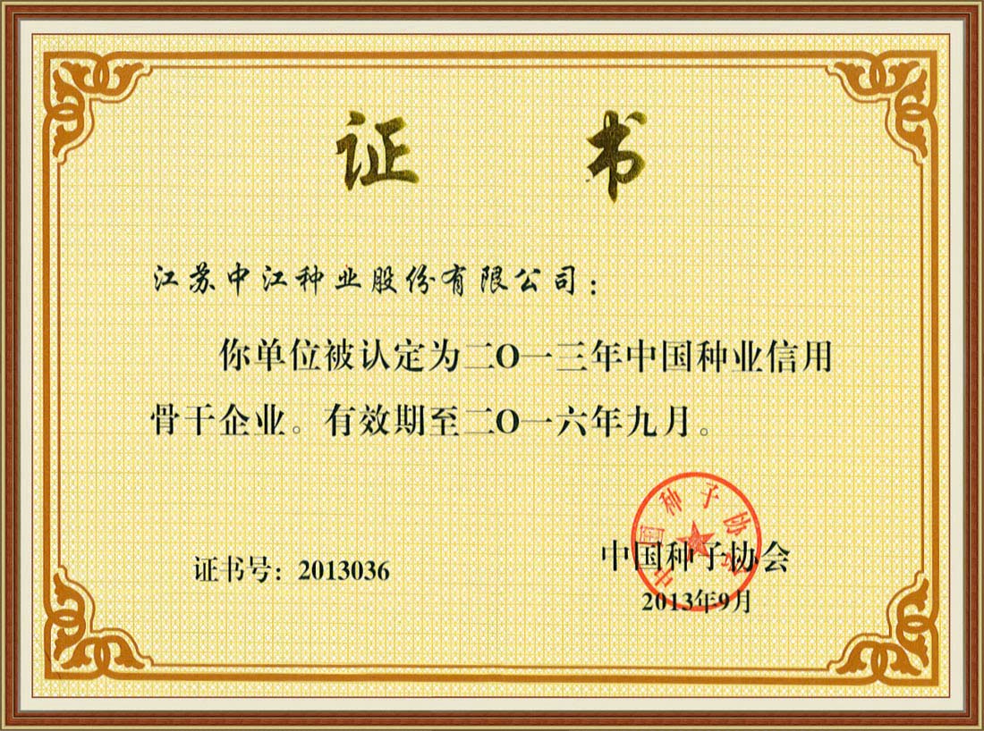 2013信用骨干企業(yè)